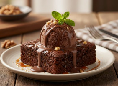 Brownie with Ice Cream